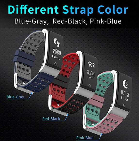 Anyasun Fitness Tracker, IP67 Waterproof ECG&amp;PPG Heart Rate Blood Pressure Bracelet Sport Wristband  Activity Smart Watch for Android4.4/IOS8