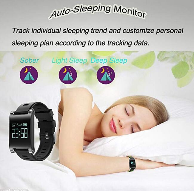 kingkok Blood Pressure Monitor Touch Screen Personal Fitness Tracker Waterproof Pedometer Heart Rate Activity Tracker Watch