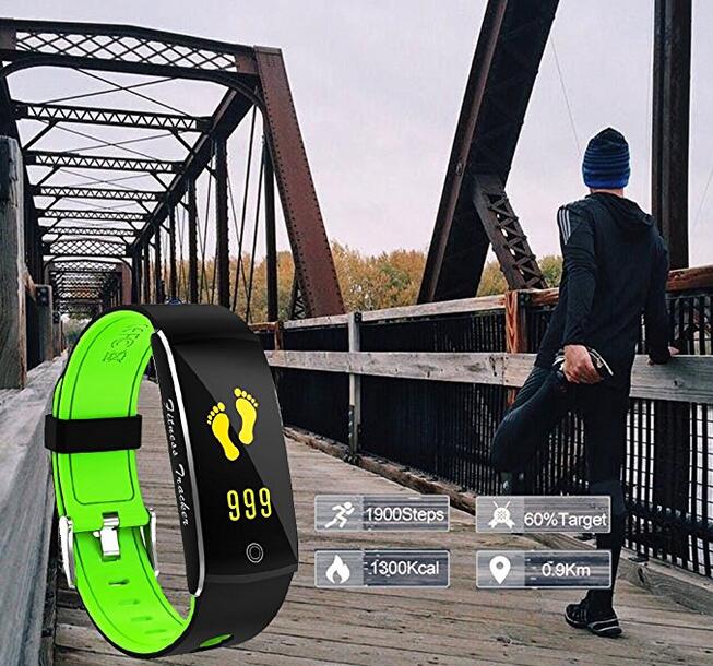 Huangchao Inc Fitness Tracker, Smart Watch 4 sports Mode, Heart Rate Monitor IP68 Waterproof Activity Tracker, Sleep & Blood Pressure Monitor, Calorie