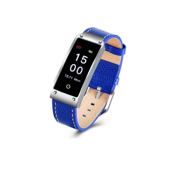 Kleur screen leather smart armband horloge Hartslag Bloeddruk fitness tracker Android smartband sport polsband Vrouwen mannen